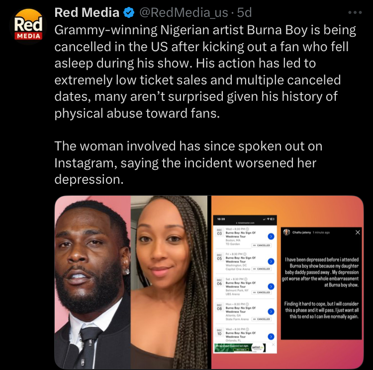 Burna Boy Tour Cancellations: Why Talent Alone Won’t Keep Fans Loyal
